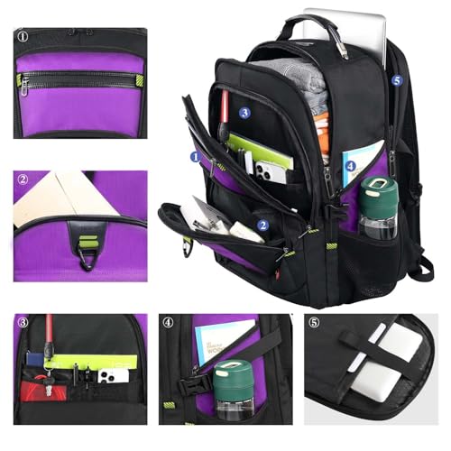Extra Large Backpack for Men (Purple / 18.4 Inch (22''x15''x12''))