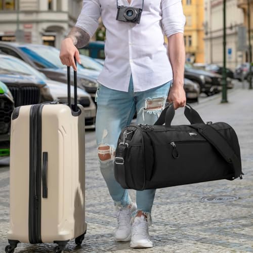 Gym Bag for Women & Men (Black / Large - 23 x 12 x 12″)