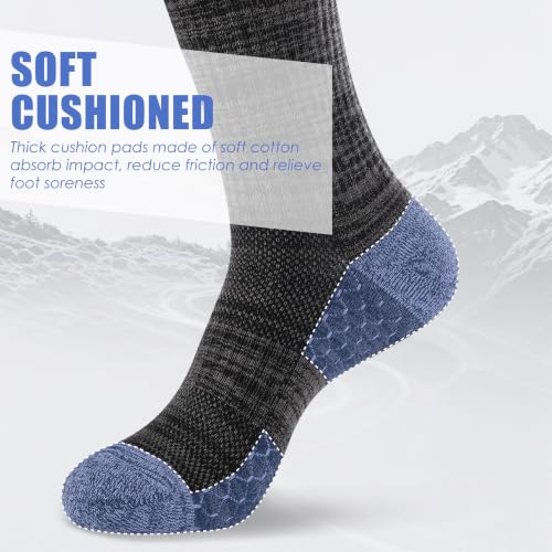 Light Compression Socks for Men Cotton Crew Socks Breathable Moisture Wicking Cushion Running Hiking Socks 3 (Medium / Z-black(3 Pairs))