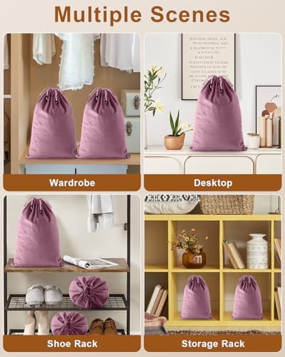 2 Pcs Shoe Bags for Travel (Parfait Pink / 17.3"x12.6")
