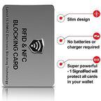 2 Pack RFID Blocking Card for Credit Debit ID Card (Grey)