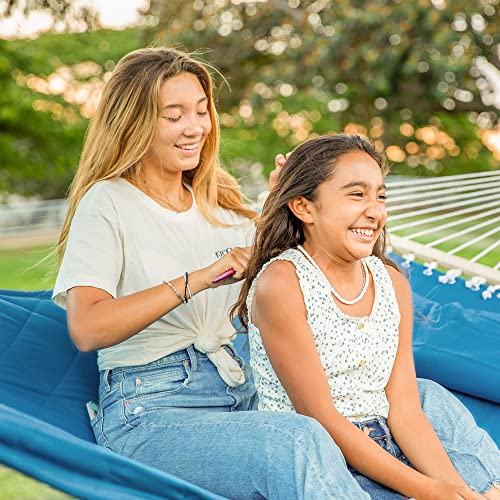 Two Person Hammock with Spreader Bars and Detachable Pillow (2 Person Without Stand / Blue)