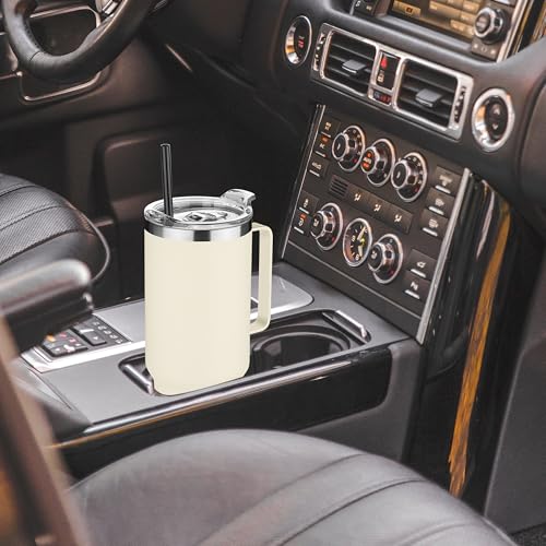 40 oz Stainless Steel Tumbler with Handle (Beige / 40 Ounces-4)
