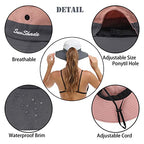 Womens Summer Sun Hat Beach Hat Wide Brim Outdoor UV Protection Hat Foldable Cool Mesh Ponytail Bucket Hat (6-7 / Grey+pink)