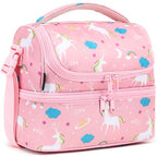 Kids Double Decker Cooler Insulated Lunch Bag Large Tote for Boys (Unicorn)