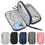 Electronic Organizer Travel Cable Accessories BagPouch Portable Waterproof Storage Bag Electronic Organizer Case for Cable (Dark Blue)