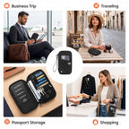 Family Passport Holder for Travel (Dark black)