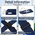 8 Pcs Luggage Straps Suitcase Tags Set for TSA Approved (Dark Blue / Airplane)