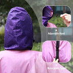 Adults Rain Poncho Waterproof Raincoat Women Gradient Hood with Pocket (Gradient Pink-purple)