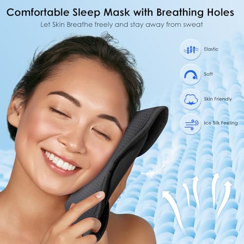 Sleep Headphones Bluetooth 5.4 Sleep Mask with HD Sound (Gray)