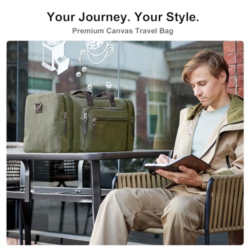 Large Canvas Duffle Bag for Travel (olive / 55L)