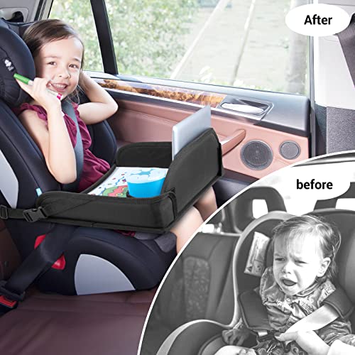Kids Travel Tray for Toddler Car Seat (Black -2PCS)