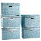 Stackable Storage Cubes with Lids [5 (Blue / Medium(5-Pack))
