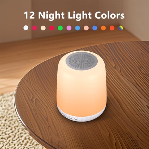 White Noise Sound Machine for Sleep Portable Sound Machine with 30 Soothing Sounds 12 Night Light Colors 4 Timer Sleep Machine for Baby Adults (Milky White)