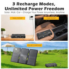 Portable Power Station with 30W Foldable Solar Panel (P100 Black+30W)