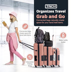 Patented Connecting Hard Shell 3 Piece Luggage Set (Pink / 3-Piece Set)