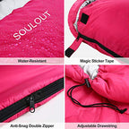 3 4 Season Sleeping Bag for Adults & Teens (Pink / 87*33)
