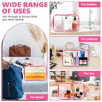 Clear Makeup Bag (4 Packs Rose Red)