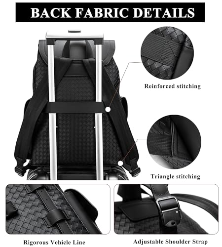 Waterproof Anti Theft Laptop Backpack for Men (A-woven Black-1)