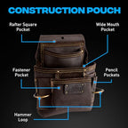 Framing Leather Tool Belt + Suspenders (Framing Belt + Suspenders / XL)