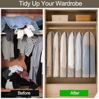 6Pcs Clear Garment Bags for Hanging Clothes (Black Edge / 40" / 6Pcs)