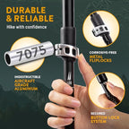 Premium Foldable Hiking Poles by USA Brand (Cork - Blue / 115-135 cm for Height: 5'10" and taller)