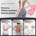 Car Seat Cushion and Lumbar Support Pillow One Piece (Pink-a / 1 Piece)
