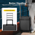 Top Opening Carry on Luggage with Narrow Trolley Handle (Black / 20 Inch)