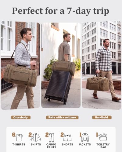 Canvas Duffle Bag (Coffee / X-Large-60L (With Toiletry Bag))