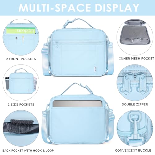 NOL Lightweight Insulated Lunch Bag (Light Blue / Horizontal (7 Liters))