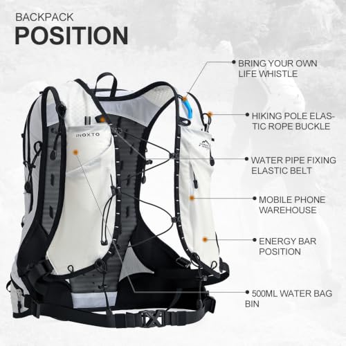 Hiking Hydration Backpack with 2L (White--2L Water Bladder)
