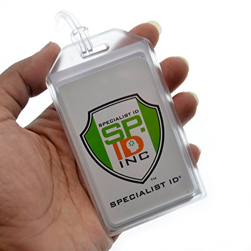 Bulk 50 Pack Premium Rigid Airline Luggage Tag Holders with 6" Worm Loops (50 Pack / Clear)