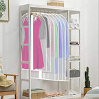 8pcs Clear Garment Bags for Hanging Clothes (White Edge / 40" 48" / 8Pcs)