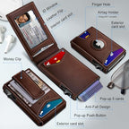 Airtag Wallet for Men Money Clip 9 (Brown083)