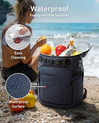 38 Cans Backpack Cooler with 2 Insulated Compartments (Black)