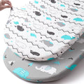 Stretch Fitted Bassinet Sheet Set BROLEX 2 Pack Cradle Sheets for Bassinet Pad (Elephant Whale / 32x16 Inch)