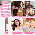 Hair Brush Curved Vented Brush for Faster Blow Drying (pink)