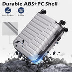 Lightweight Luggage with TSA Lock (Medium(24in) / Silver)