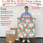 Canvas Laundry Bag with Handles & Drawstring 30"Wx35"H (Pink Flamingo L+ / L+ 30"Wx 35"H┃1 Pack)