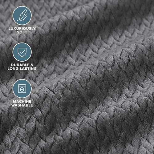 Fleece Blanket Luxury Microplush (Full/Queen / 30 - Chevron Grey)