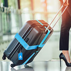 8 Pcs Luggage Straps Suitcase Tags Set for TSA Approved (Blue / Airplane)