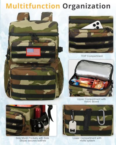 Tactical Backpack Cooler for Men (Camo Green)