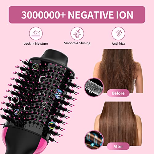 Hair Dryer Brush Blow Dryer Brush in One (Black/Magenta)