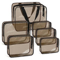 Clear Makeup Bags (Black Brown-6PCS (Large+Medium+Small))