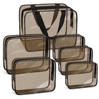 Clear Makeup Bags (Black Brown-6PCS (Large+Medium+Small))