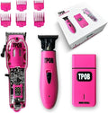 Slime 2 Barber Hair Clippers Trimmer Shaver Set for Men with Matte case and X Fade Blade (Pink)