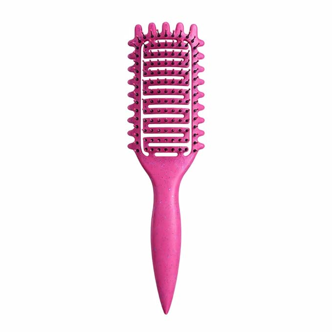Curl Defining Brush,2024 Curly Hair Brush,Vented Hair Brush for Detangling, Shaping and Defining Curls For Women and Men Less Pulling (Red)