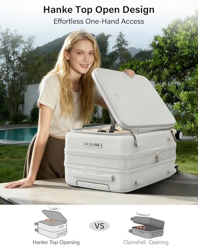 Hardside Expandable Carry On Luggage (Smoke White / 20 Inch EXT)
