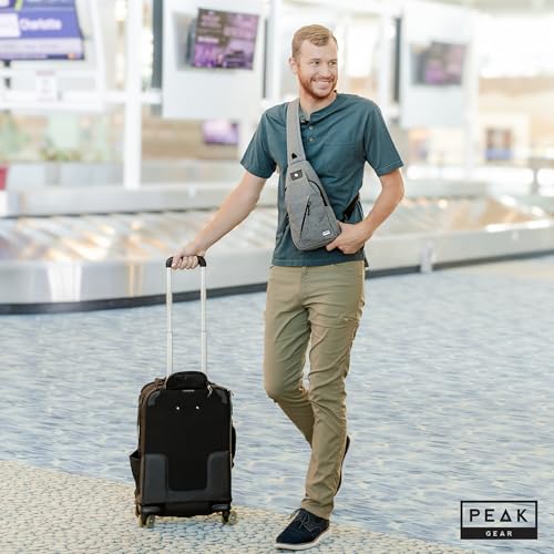 Travel Sling Bag. Compact Crossbody Bag (Gray)