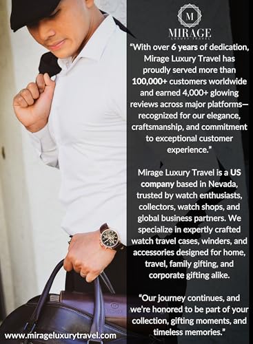 Watch Travel Case for Men Leather Watch Roll for Travel Organizer and Display 1 Watch Case Full